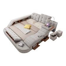 modern multifunctional bed with electric massage bluetooth safe smart bed bedroom bed design bed