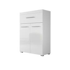 1 leichtgängige schublade mit ausziehsperre. Highboard Bernd 2 Turig 1 Schublade 70 Cm Breit Hochglanz Weiss Weiss Ebay