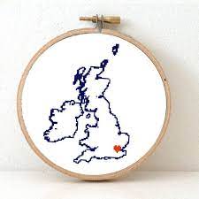 Uk Map Cross Stitch Pattern Easy Embroidery Pattern United Etsy In 2021 Cross Stitch Material Cross Stitch Patterns Stitch Patterns