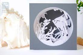 Vorlage für laserschneiden von einem tunnel aus gekaufter artikel Papercut Vorlage Tunnel Karte Aquarium Instant Etsy
