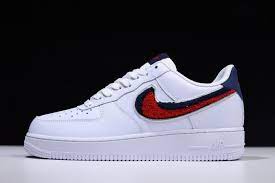 Our shoes are identified by us size by default. Nike Air Force 1 Low 07 Lv8 Chenille Swoosh White University Red Blue Void 823511 106