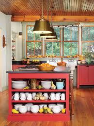 red kitchen cabinets interiors by