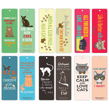 Creanoso Cat Bookmarks Inspirational Sayings About Being A Cat Lover Bookmark Card Bulk Set Bookmark Card Bookmarks Assorted Gift