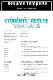 10 Students Resume Template Free Templates