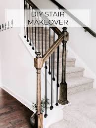 Cheap And Easy Diy Stairs Makeover Crafted By The Hunts In 2020 Diy Stairs Stair Railing Makeover Iron Stair Railing