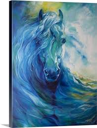 Blue Ghost Ocean Equine Horse Painting Equine Art Horse Art