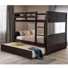 Space saving beds will be the best answer if you really want to have the perfect bedroom. Full Over Full Bunk Bed Rockjame Solid Wood Bunk Beds With Trundle Space Saving Design Bedroom Furniture With Ladder And Safety Rail For Boys Girls Kids Teens And Adults Espresso Buy Online