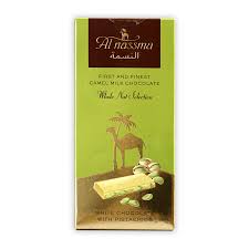 A taste of the middle east. Al Nassma White Chocolate With Pistachios