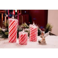 Shop Black Friday Deals On Set Of 6 Red And White Led Lighted Peppermint Candles Set Tabletop Decor On Sale Overstock 29857589