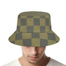 Chapeau de seau en damier camouflage Chapeau de pêcheur