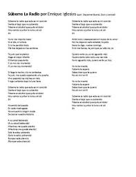 Cancion Subeme La Radio By Enrique Iglesias Lyric Activity And Quiz Ya no me importa nada ni el dia ni la hora si lo he perdido todo me has dejado en las sombras. cancion subeme la radio by enrique iglesias lyric activity and quiz