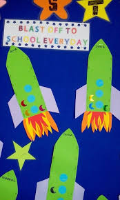 outer space classroom monthly attendance chart every month