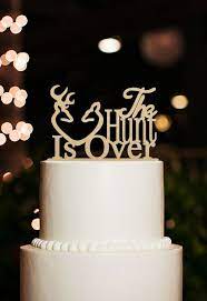 The Hunt Is Over Cake Topper Wood Wedding Cake Topper Rustic Hunting Cake Topper Antler Cake Top Hochzeitstorte Lustig Hochzeitstorte Rustikale Hochzeitstorte