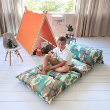 Kid S Floor Pillow Bed Cover Use As Nap Mat Portable Toddler Bed Or Inflatable Air Mattress Alternativ Floor Pillows Floor Pillows Kids Portable Toddler Bed