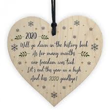 .celebrations & occasions, seasonal decorations ,personalised first christmas in lockdown day as daddy dad fathers day wish key charm poem card gift, geburtstagskarte. 2020 Lockdown Poem Wooden Heart Christmas Tree Decoration