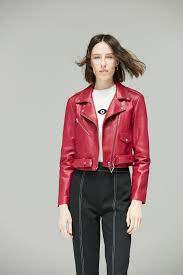 Baby Jane Jacket Cerise By Veda Jackets Baby Jane Red Leather Jacket