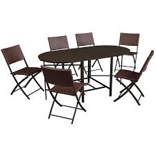 ( 3.8) out of 5 stars. Cosco 7 Piece Set Folding Table And 6 Chairs Steel Brown 87637dbre Rona