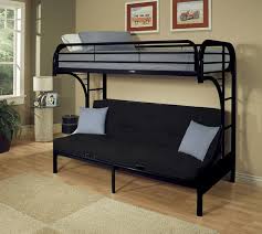 Acme 02091bk Harriet Bee Easingwold Eclipse C Shaped Style Twin Over Full Futon Black Finish Tubular Metal Bunk Bed Futon Bunk Bed Bunk Beds Metal Bunk Beds