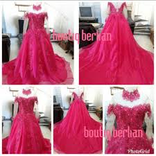 Songket dusty pink @ rose gold saiz boleh alter smpai xl utk di letgo. Gaun Pengantin Pink Fanta Ekor Gown Bridal Baju Pengantin Shopee Indonesia