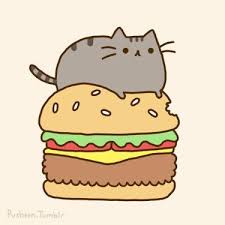 Cheeseburger And Pusheen Collage Illustratie Schattige Tekeningen Katten Cartoons