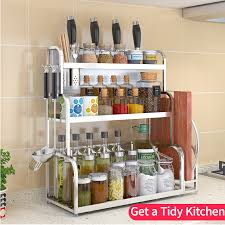 Visit us for food storage for your kitchen. Stainless Steel Kitchen Storage Organization Rack Multi Usage Wall Hanging Knife Holder Storage Rack 3 Tiers Spices Rack Box Racks Holders Aliexpress