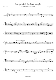 Can You Feel The Love Tonight Violin Sheet Music Free Can You Feel The Love Tonight By Elton John Sheet Music For Violin Music Score The Lion King Ost Violin Music Clarinet Music Flute Sheet Music
