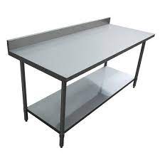 The most common type is butcher block tables that can be wheeled into a space and used to prepare vegetables, meats, or other parts of a meal. Bakeworks Equipment Polished Stainless Steel Kitchen Work Table For Restaurant Number Of Shelves 2 Id 19645844691