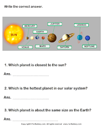 Explore our solar system, and the stars, galaxies, meteors, comets, and other objects that make up our vast universe. Planets In Our Solar System Worksheets 99worksheets