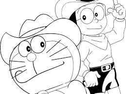 Trong doremon va nobita phieu luu, đôi bạn thân không bao giờ tách rời này đang có chuyến phiêu lưu tới một vùng đất lạ bằng cánh cửa thần kỳ. Contoh Gambar Mewarnai Gambar Doraemon Dan Nobita Kataucap