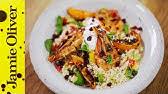 Topped with store bough tzatziki (seriously jamie, if i'm going to try and make a meal in 15 min i'm not going to make my own tzatziki!) Gorgeous Greek Chicken Herby Vegetable Couscous Tzatziki Jamie S Table Youtube