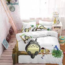 nylin housse de couette totoro parure de lit totoro dessin anime modele housse de couette taies d oreiller drap pour g lit totoro parure de lit draps pour bebe