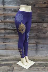 Glow In The Dark Mandala And Gold Lotus Flower Leggings Etsy Flower Leggings Gold Lotus American Apparel Leggings