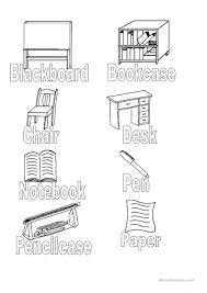 Draw a line to the matching o word coloring page. Classroom Objects Colouring English Esl Worksheets For Distance Learning And Physical Classrooms