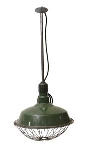 Overhead lights, which started as a necessity during the height of the industrial revolution in factories all over the globe, soon found the status of intriguing design elements that brought textural and visual contrast to modern interiors. Industrial Green Caged 20 In Pendant Light Olde Good Things
