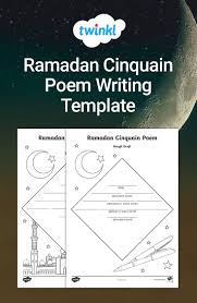 Ramadan Cinquain Poem Writing Template Cinquain Writing Templates Cinquain Poems