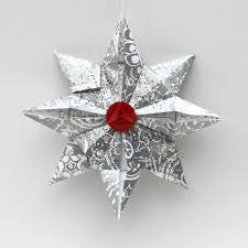 Weihnachtsbaumschmuck Aus Papier Stern Silber Papier Knopf Falten Christbaum Weihnachtsschmuck Aus Papier Origami Stern Anleitung Christbaumschmuck