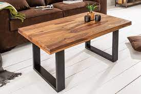 Couchtisch naturholz massiv runder holz quadratisch ebay. Riess Ambiente Couchtisch Iron Craft 100cm Natur Schwarz Wohnzimmertisch Massivholz Industrial Design Sheeshamholz Online Kaufen Otto