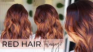 Black to raspberry red ombre. Red Hair Balayage How To Do A Foilayage While Covering Gray On A Redhead Easy Tutorial Youtube