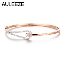 Vintage quad square diamond bracelet in yellow gold white gold and platinum. Auleeze 14k Rose White Gold Diamond Bangle Solid 585 Gold Real Natural Diamond Bangle Office Lady Jewelry Bracelets Bangles Aliexpress