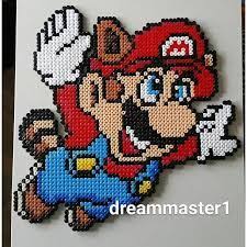 Super Mario Bros Abalorios Hama Plantillas Hama Beads Llaveros Hama Beads