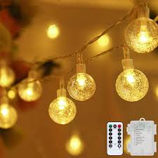 We unpacked them and hung them up very easily with 1 s hooks. Amazon Com Metaku Globe String Lights Fairy Lights Battery Operated 33ft 80led String Lights With Remote Waterproof Indoor Outdoor Hanging Lights Decorative Christmas Lights For Home Party Patio Garden Wedding Garden