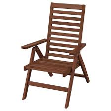 Applaro Reclining Chair Outdoor Foldable Brown Stained Ikea