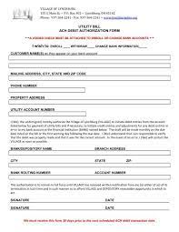 This authorization will remain in effect until notice of termination is given to the mhog utility department. Utility Bill Ach Debit Authorization Form Village Of Lynchburg Ohio