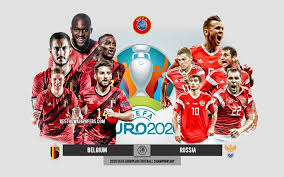 This uefa euro 2021 official intro ! Download Wallpapers Belgium Vs Russia Uefa Euro 2020 Preview Promotional Materials Football Players Euro 2020 Football Match Russia National Football Team Belgium National Football Team For Desktop Free Pictures For Desktop Free