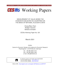 Check spelling or type a new query. Pdf Measurement Of Value Added Tax Evasion In Selected Eu Countries On The Basis Of National Accounts Data