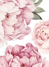 Peony Flowers Wall Sticker Mixed Pink Watercolor Peony Wall Stickers Peel And Stick Removable Stickers Flower Wall Stickers Watercolor Peonies Watercolor Wallpaper