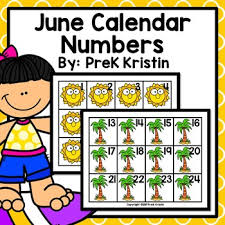 See also the position of the moon, check the moon calendar 2019. June Summer Themed Calendar Numbers By Prek Kristin Tpt