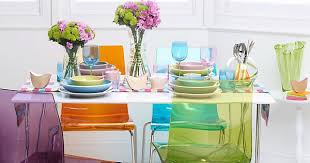 4 X John Lewis Gel Chairs In Red Clear Blue And Green Colours Interieur