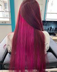 めぐさんはinstagramを利用しています 元々上は明るいブラウン 内側はかなり明るい金髪だった上から色を入れました マニパニのフューシャショック ホットホットピンク ウルトラヴァイオレットで青みピンクに mermaidhair マーメイドヘアー 広島エクステ 広島エ