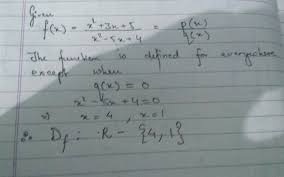 Find Domain Of The Function F X X 3x 5 X 5x 4 Brainly In